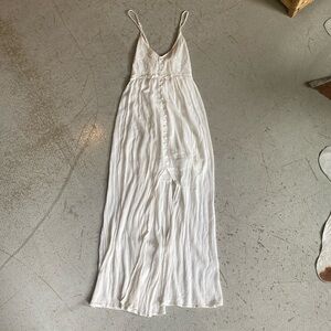 Lace Front White Summer Dress S